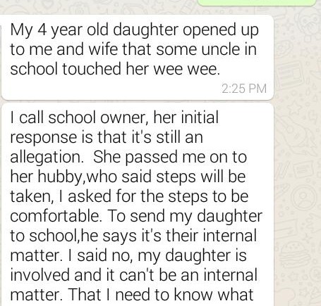 my daughter was molested at school