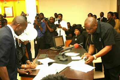 PHOTOS: Gov. Wike Swears In First Female Chief Judge Of River State