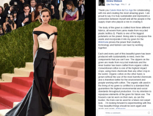Emma Watson's Met Gala Dress Was Made Out of Recycled Plastic Bottles