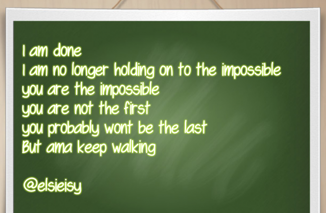 walking away