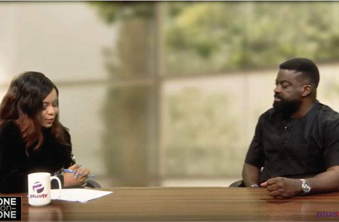 Kunle Afolayan and Elsie Godwin on One on One set at Plus TV Africa - Elsieisy blog