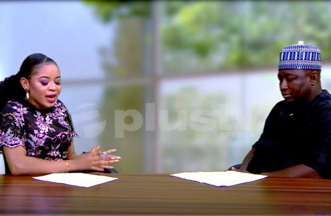 Elsie Godwin and Dayo Obatola on Plus TV Africa one on one set - elsieisy blog